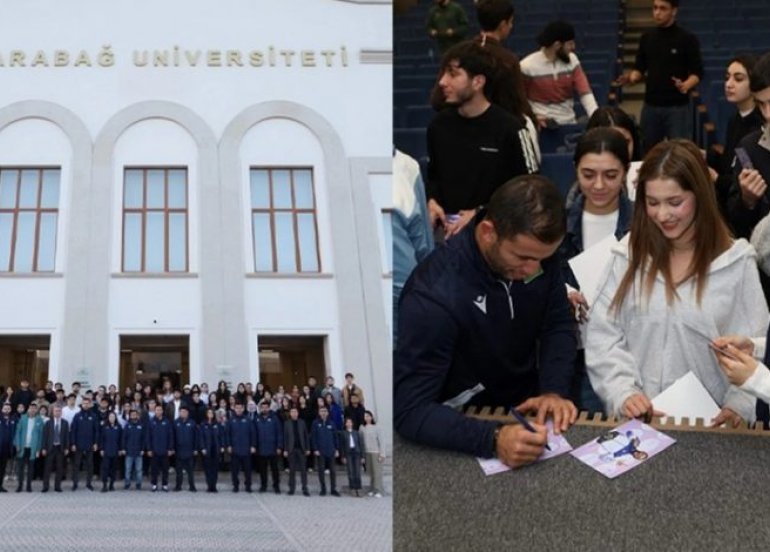 Azərbaycanın tanınmış güləşçiləri Qarabağ Universitetində olublar