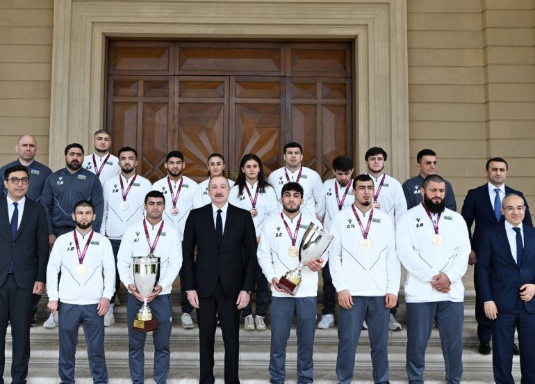 Güləş  İlham Əliyev Avropa çempionu olan milli komandamızı qəbul etdi